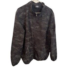 DICKIES CAMO JACKET XL BLACK DOT FULL ZIP LIGHTWEIGHT REFLECTIVE PREOWN PRIORITY